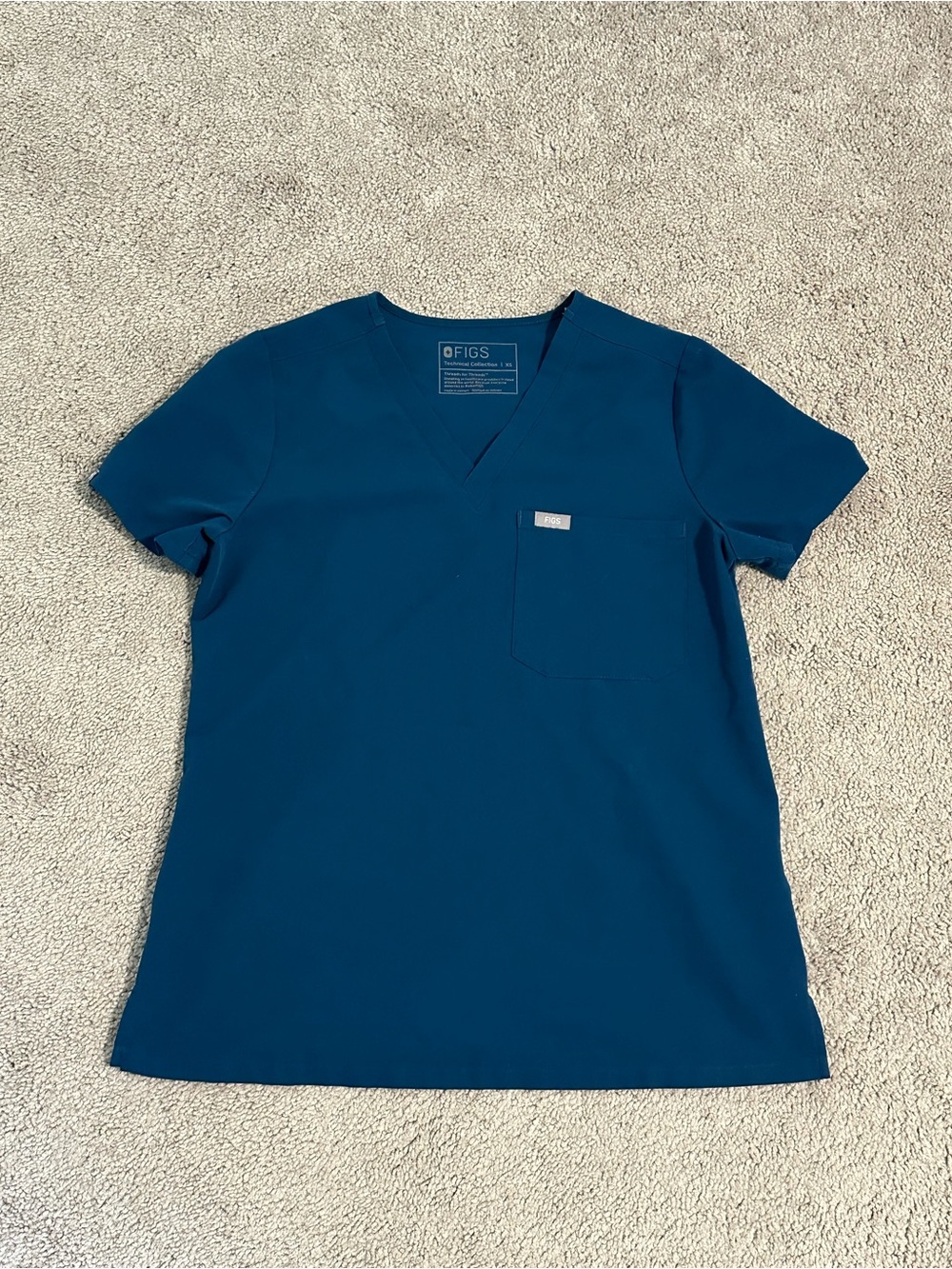 FIGS Women's Teal V-Neck Scrub Top Size XS